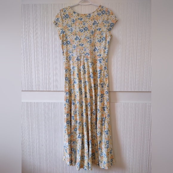 Chaps Petite - Fit-&-Flare Floral Midi Dress - 100% Cotton - Size M - Picture 6 of 10
